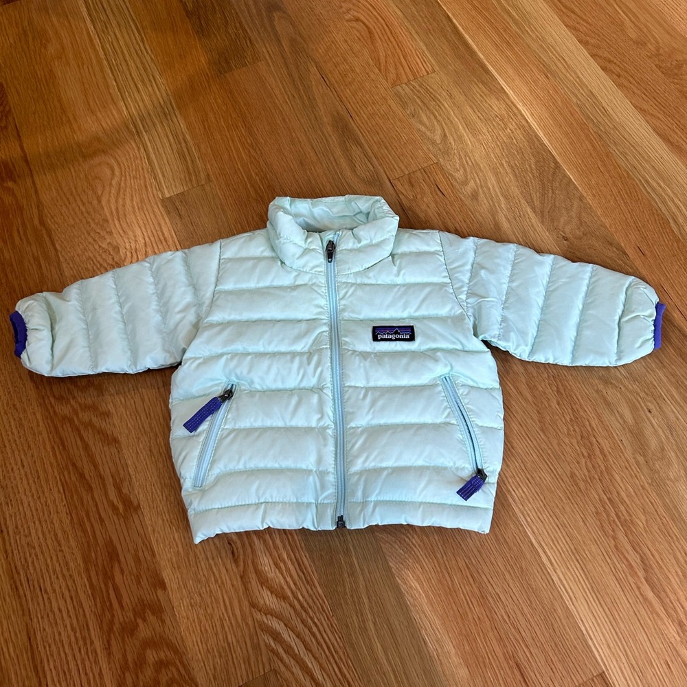 EUC! Like new Patagonia kids down sweater/puffer sz 3M mint/purple